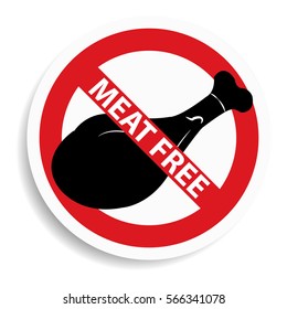 Meat free sign on white background.vector illustration