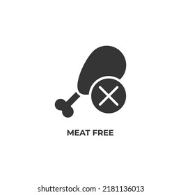 meat free vector icon. filled flat sign for mobile concept and web design. Symbol, logo illustration. Vector graphics