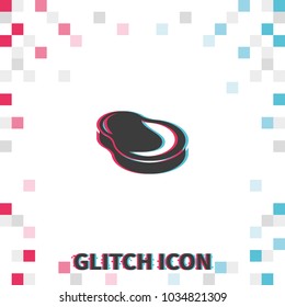 Meat  glitch effect vector icon.