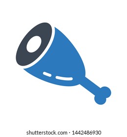 meat glyph color vector icon