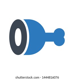 meat glyph color vector icon