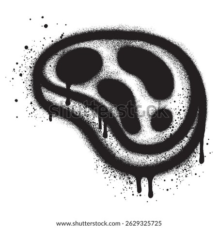 Meat graffiti with black spray paint.vector illustration.