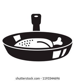 Meat in griddle icon. Simple illustration of meat in griddle vector icon for web design isolated on white background