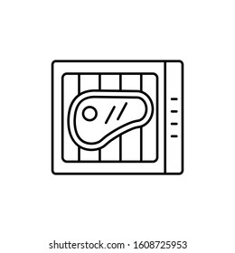 Meat grill icon. Simple line, outline vector cooking icons for ui and ux, website or mobile application