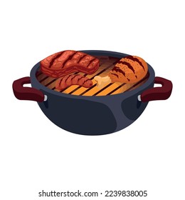 Fleisch auf Grillofensymbol
