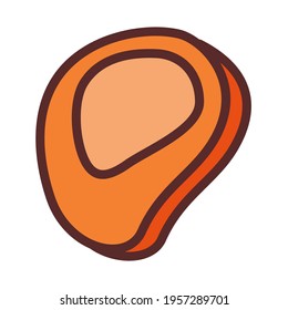 meat grilled beef single isolated icon with filled line style