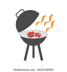 Meat grilled on the grill. BBQ grill