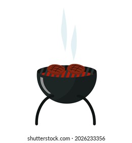 The meat is grilled. Vector illustration isolated on a white background.