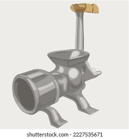 Meat Grinder, Butcher equipment
Illustration Vector Cartoon Drawing