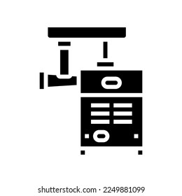 Fleischwolf-Chopper-Glyphsymbol Vektorgrafik. Fleischschleifschopferschild. einzelne Symbolillustration