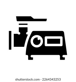 Fleischwolf-Chopper-Glyphsymbol Vektorgrafik. Fleischschleifschopferschild. einzelne Symbolillustration