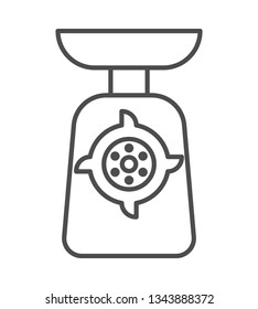 meat grinder electric kitchen icon. vector outline illustration on white background