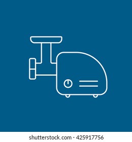 Meat Grinder Flat Icon On Blue Background