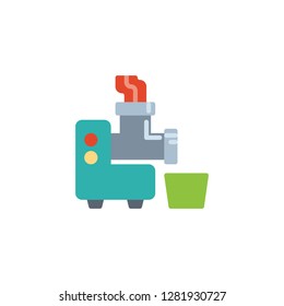 Meat grinder flat vector style icon. Cooking and kitchen icon  for websites, web design, mobile app.