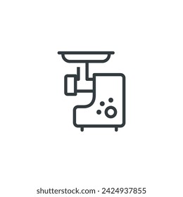 Meat grinder food kitchen appliance icon, vector illustration