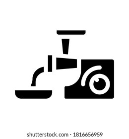 meat grinder glyph icon vector. meat grinder sign. isolated contour symbol black illustration