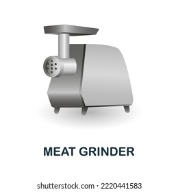 Meat Grinder icon. 3d illustration from kitchen supplies collection. Creative Meat Grinder 3d icon for web design, templates, infographics and more