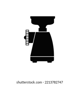 Meat grinder icon in black flat glyph, filled style isolated on white background