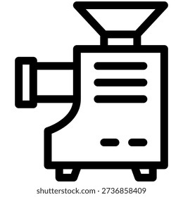 Meat Grinder Icon with Black Outline Style