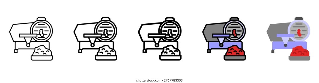 Meat Grinder Icon With Differences and Colors