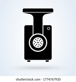 Meat grinder icon illustration in flat design style. Meat mincer symbol.