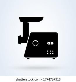 Meat grinder icon illustration in flat design style. Meat mincer symbol.