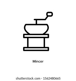 Meat grinder icon line symbol. Isolated vector illustration of icon sign concept for your web site mobile app logo UI design.