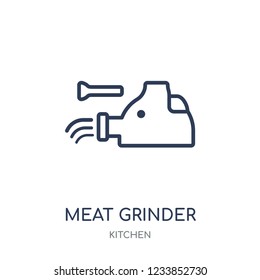 Meat grinder icon. Meat grinder linear symbol design from Kitchen collection. Simple outline element vector illustration on white background