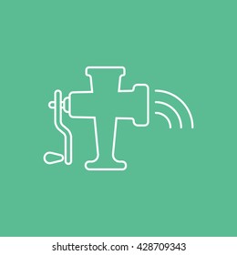 Meat Grinder Icon On Green Background