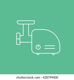 Meat Grinder Icon On Green Background