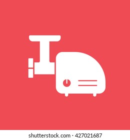 Meat Grinder Icon On Red Background