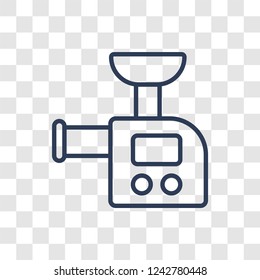 Meat grinder icon. Trendy linear Meat grinder logo concept on transparent background from kitchen collection