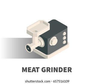 Meat grinder icon, vector symbol in isometric 3D style isolated on white background.