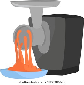 Meat grinder, illustration, vector on white background