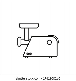 meat grinder line art vector icon on white background