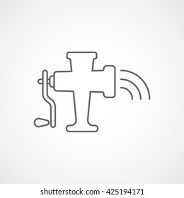 Meat Grinder Line Icon On White Background