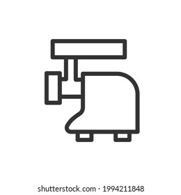 Meat grinder line icon, sign or symbol. Premium pictogram in trendy outline style. Meat grinder pixel perfect vector icon isolated on a white background. 