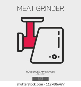 Meat Grinder line icon two colors
