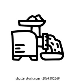 meat grinder line vector doodle simple icon