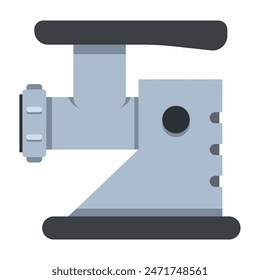 Meat grinder machine vector cartoon illustration isolated on a white background.