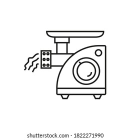 Meat Grinder Machine vector icon, Kitchen equipment thin outline element outline