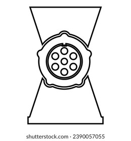 Meat grinder mincer contour outline line icon black color vector illustration image thin flat style