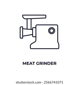 meat grinder outline icon. Linear vector from kitchen concept. Thin line meat grinder icon isolated on white background