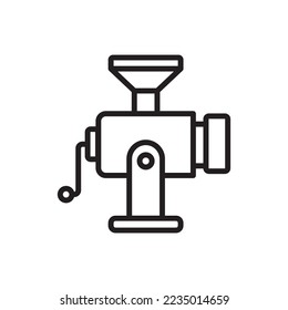 Meat Grinder Outline Icon Vector Illustration
