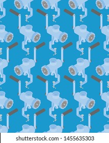 Meat grinder pattern seamless. mincing machine background . hasher texture. Vector meat-chopper ornament