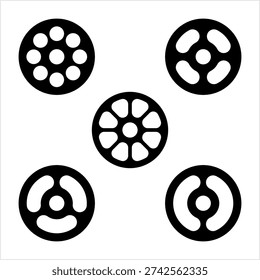 Meat Grinder Plate Icon, Various Grinder Plate Shape Size Vector Art Illustration