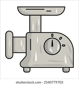 A meat grinder is a tool that functions to refine or crush raw meat into a finer texture.