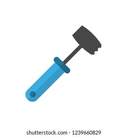 meat hammer flat vector icon