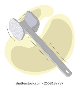 Meat hammer vector icon. Kitchen appliance.Meat tenderizer pounder vector