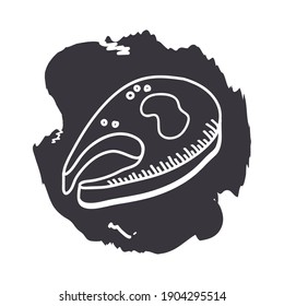 meat hand draw and block style icon isolated design of food eat restaurant and menu theme Vector illustration